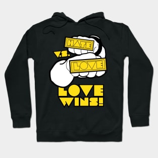 Love vs hate-yellow Hoodie